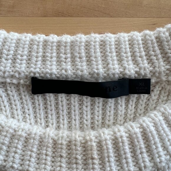 Jenni Kayne Cotton Fisherman Sweater, Size XL (Extra Large), Ivory/off white - Picture 4 of 8